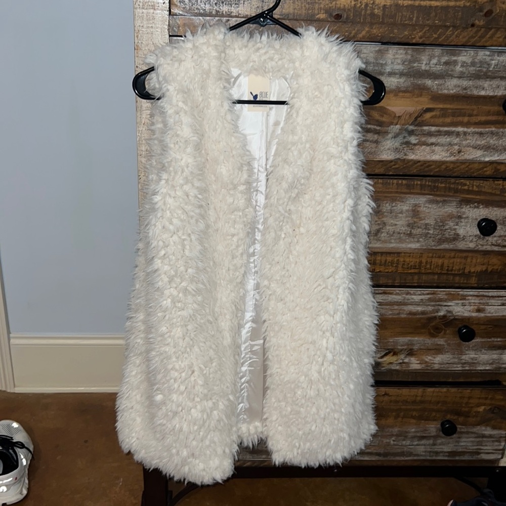 White Soft Furry Vest